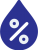 Water drop icon with percentage sign