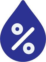 Water drop icon with percentage sign